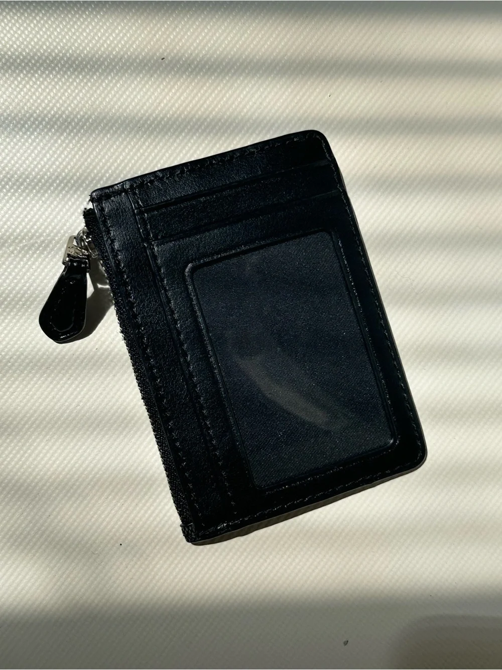 Coach Black Signature Zip Card Pouch